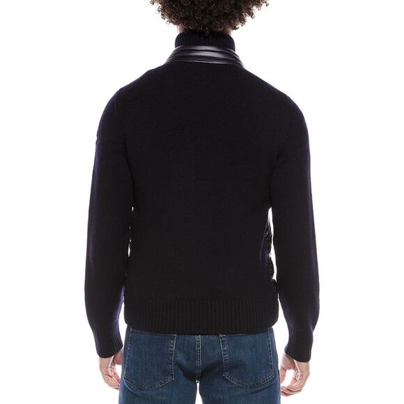 Moncler Mens Grenoble Wool Cardigan, Blue - Picture 2 of 4